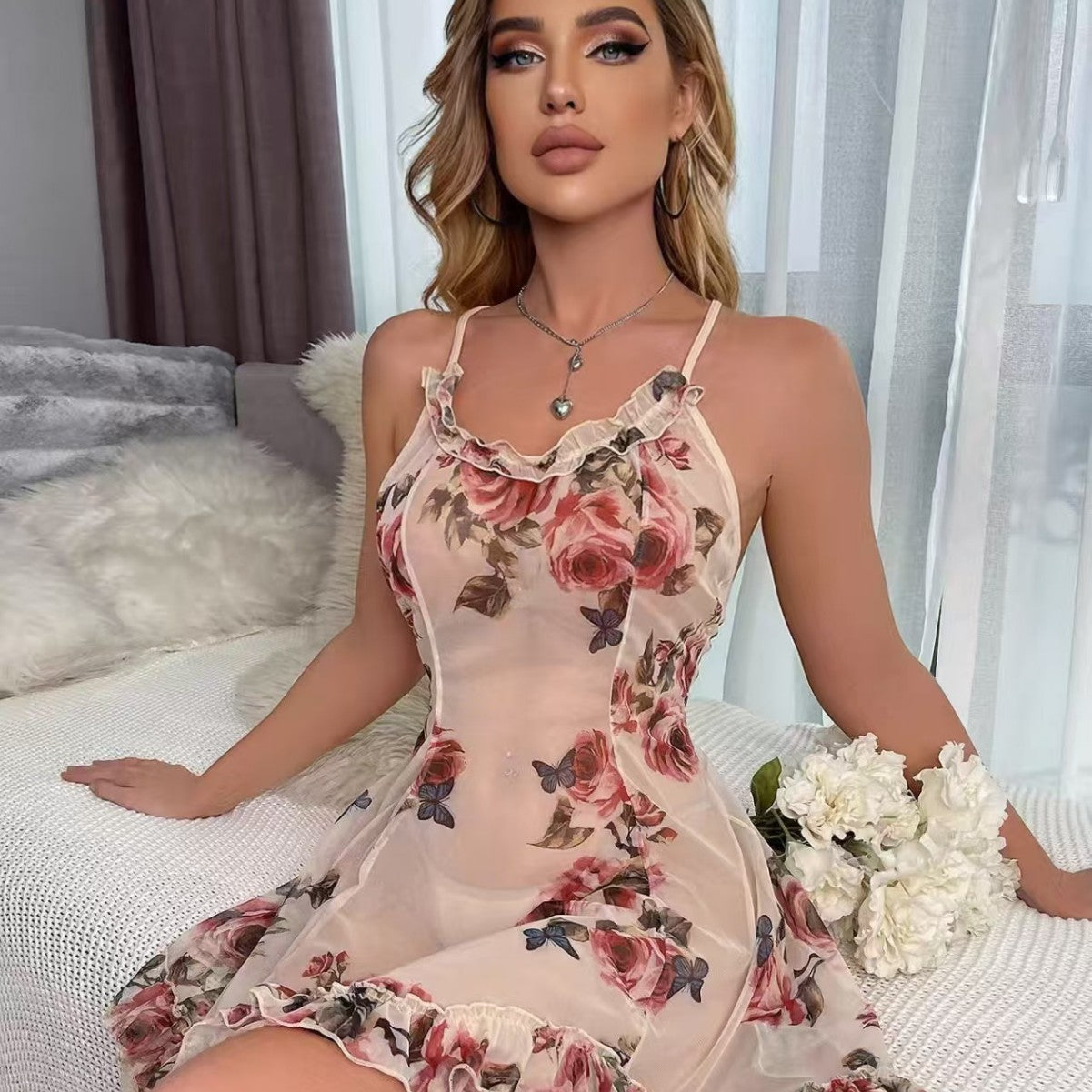 Nuisette « Douce Provocation » – Nuisette sexy en dentelle fine