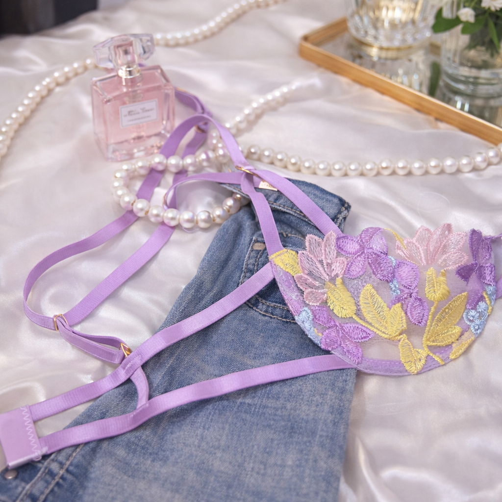 Ensemble « Violet Désir » – Dentelle sensuelle