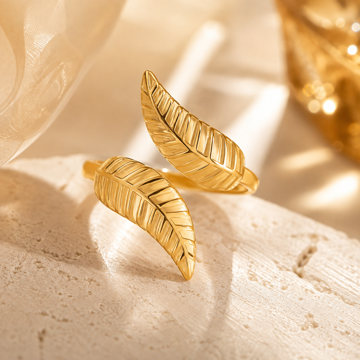 Bague Feuille Élancée