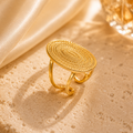 Bague Éclipse Dorée – Acier Titane Ajustable