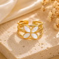 Bague Floréa – Acier Titane Doré